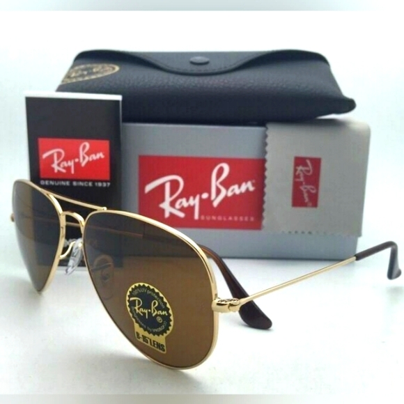 LIKE NEW RayBan Aviator RB3025 Brown Lens Ray ban Sunglasses - Picture 7 of 15